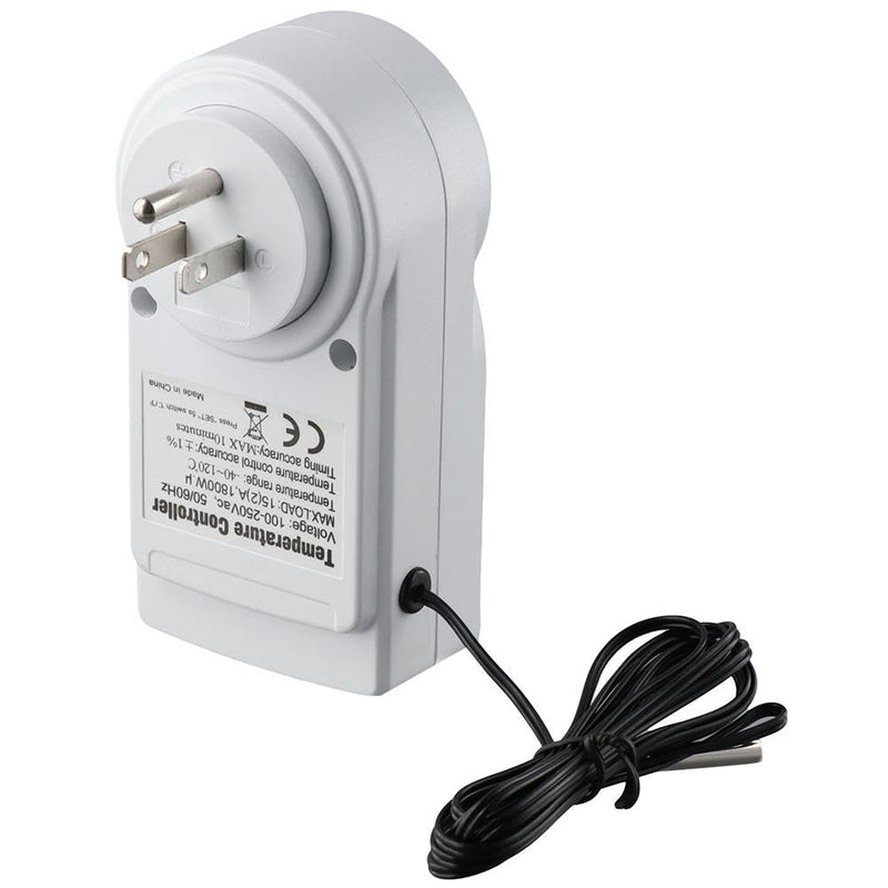 [Australia - AusPower] - Digital Temperature Controller, Thermostat Controller, Day Night Timer Timer Regulator, 110V, 15A, ?/? Temperature Controlled Outlet with Sensor 