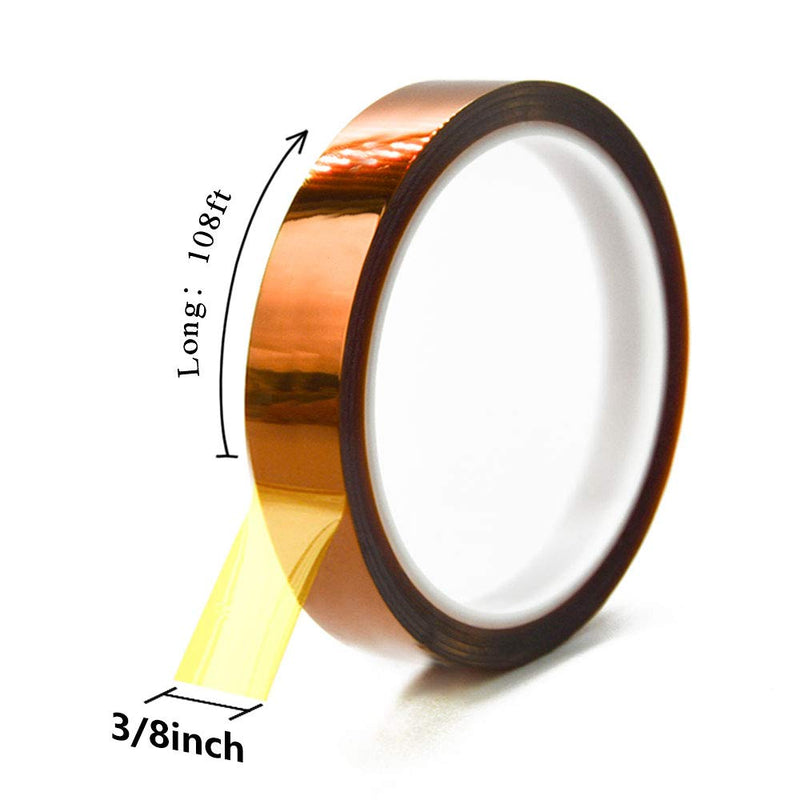 MYJOR Heat Transfer Tape, 10mm x 33m x 4Rolls, Heat Resistant Sublimation Tape for Heat Transfer, Soldering, Protecting Circuit Board, Cellphone Data line and Battery. 3/8" x 108ft，4 Rolls