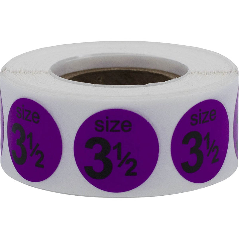 Shoe Size 3 1/2 Lilac Stickers for Retail Clothing 0.75 Inch 500 Total Adhesive Labels