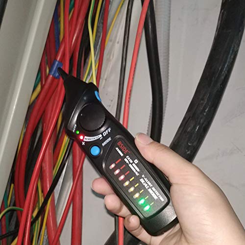 GZCRDZ AVD06 Non-Contact Voltage Tester AC 12-1000V Test Pin Power Socket Live Wire Check Dual Mode with 8 LEDs (Black) black