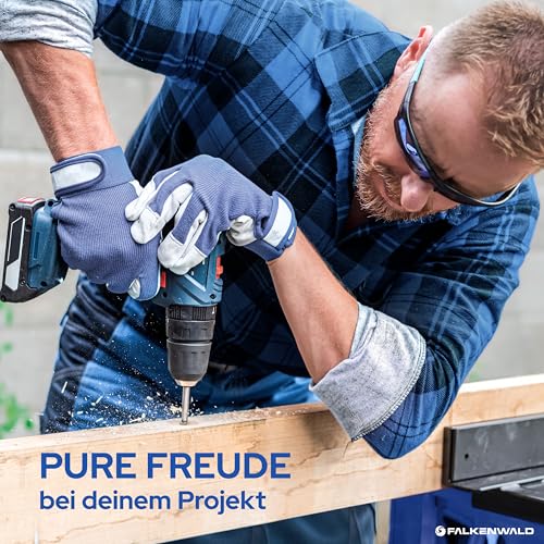 Falkenwald Wood Drill Bit Set Long 7 Pieces + Case - Long Wood Drill Bit for Precise Drilling in Soft and Hardwood - Auger Drill Bit Set - Spiral Drill Wood 7tlg - Holzbohrer Set
