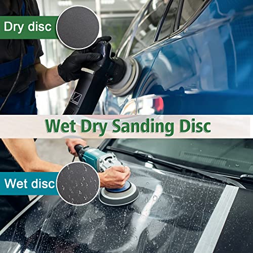 JatilEr Sandpaper 125 mm Velcro, Pack of 24 Sanding Discs Without Hole | Grit 1000/1500/2000/3000/4000/5000, Sanding Pad Round Wet Dry, Random Orbital Sander Set for Car Metal Wood