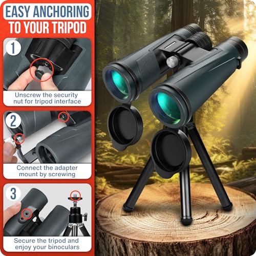 10x42 Binoculars for Adults, High Powered Binoculars for Bird Watching, Hunting, Hiking, Travel, Wildlife Viewing & Stargazing