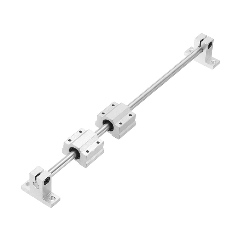 [Australia - AusPower] - uxcell 2 Pcs 8mm x 400mm Linear Motion Rail Shaft Slide Guide with 4 Pcs SCS8UU Bearings and 4 Pcs SK8 Rail Support Linear Motion Rod Shaft Guide Set for CNC Machine 3D Printer, Silver 