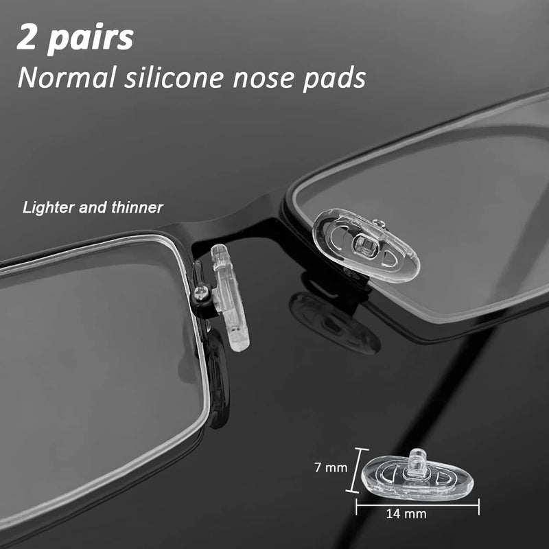 [Australia - AusPower] - PTSLKHN 5 Pairs of Eyeglass Nose Pads, Upgraded 15x8mm Soft Silicone Air Chamber Eyeglasses Nose Pads, Screw-in Glasses Nose Pad Replacement Kit. 5pairs-clear 