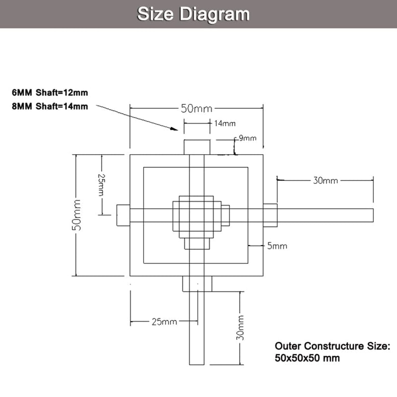 [Australia - AusPower] - 20:1 Right Angle Worm Gearbox 90° Angle Drive Steering Gear Reducer 20T Reduction Gearbox Simple Mechanical DIY Module with 6/8mm Shaft (8mm) 8mm Shaft 20:1 Ratio 