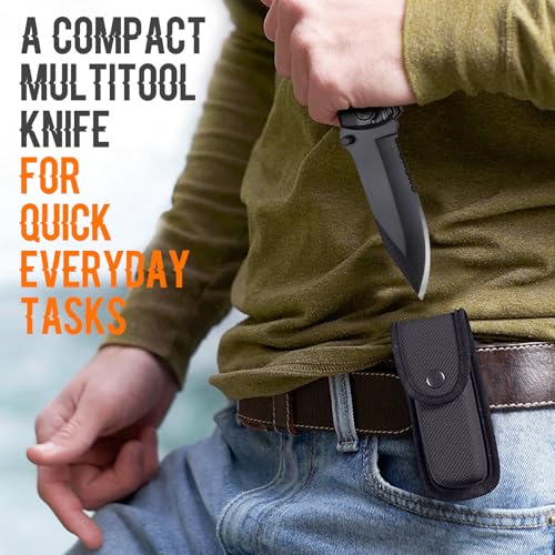 ONEAGE black 20-in-1 multitool knife set with engraved “Best Nephew” message and 9-in-1 screwdriver