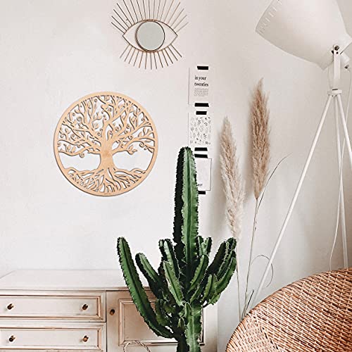 Qallicon 11.5'' Tree of Life Wall Decor Sacred Geometry Wall Art, Crystal Grid Chakra Wooden Yoga Art Decor Meditation Altar Zen Spiritual Gifts