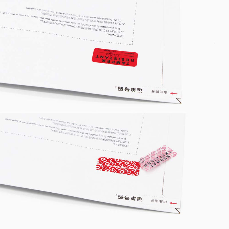 Solitary Walker 500Pcs/roll Tamper Evident Security Void Stickers 0.78" x 1.78" Red Complete Transfer Tamper Proof Labels Safety Torn up Invalid Seals Tape 0.78" x 1.78"