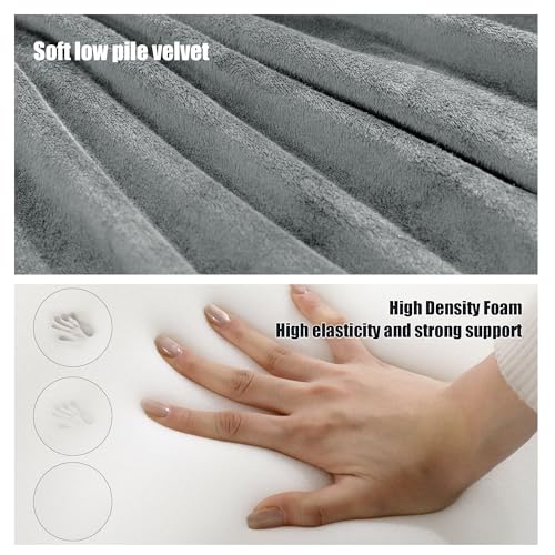 HOMBYS Extra Large Recliner Leg Pillow, Foam Foot Rest Cushion Wave Shape Recliner Footrest Extender, Multi Purpose Back & Lumbar Support Pillow for Bed, Sofa Couch, (Light Grey) Light Grey
