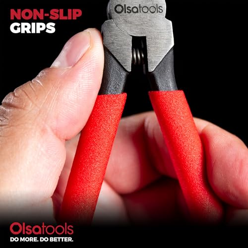 Olsa Tools Electrical Disconnect Pliers - 8 Inch Push Tab Connector Removal Tool - One Hand Locking Tab Release Pliers for Automotive Connectors - Compact Design for Tight Spaces - Part: 1817