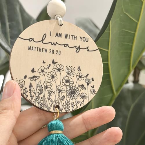 Christian Car Charm Cute Rear View Mirror Accessories for Women Blue