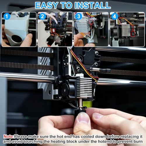 YOTINO Upgraded Ceramic Hotend, Kobra S1 Combo Hotend, Includes 1 Hot End and 6 Hardened Steel Nozzles and 2 Silicone Socks, Compatible with Kobra S1/Kobra S1 Combo 3D Printer