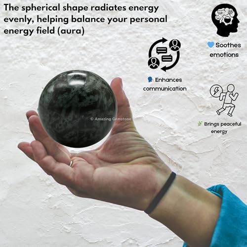 Amazing Gemstone Flower Stone Crystal Ball with Stand - 1.5 Inches Crystal Sphere Meditation Balls for Witchcraft and Decorative Balls