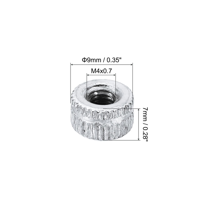 [Australia - AusPower] - PATIKIL M4x7x9 Cap Nut, 30 Pcs Acorn Nut Screw Knob Cap Insert Bolt Cover Female Thread Knurled Decorative Hardware Fittings Light Fixtures, Silver Tone 