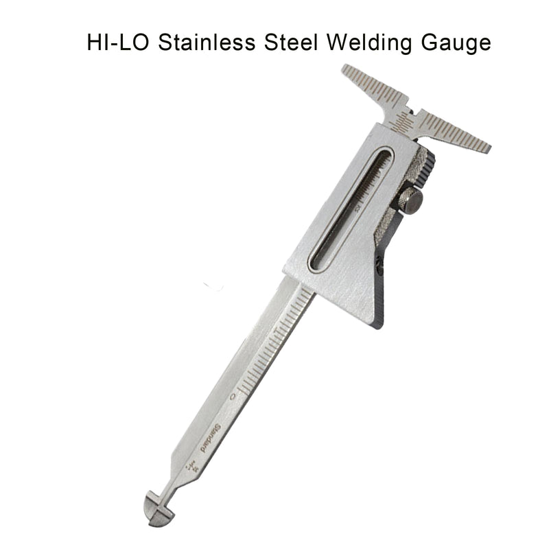 [Australia - AusPower] - Set of 3 Gauge Kit, HI-LO Stainless Steel Welding Gauge + V-WAC Biting Edge Weld Gage + MG-8 Bridge Cam Gage, Weld Gauge Inspection Kit Welding Measuring Tools 