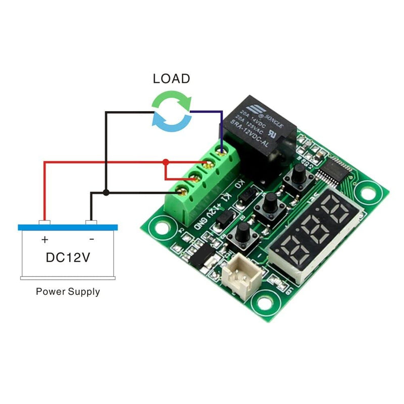 W1209 DC 12V Digital Mini Thermostat Temperature Controller Control Switch Sensor Module Pack of 2