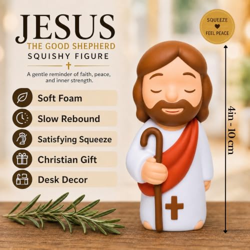 4" Jesus Squishy, Small Jesus Figure, Christian Gifts for Women