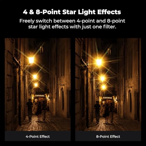 K&F CONCEPT 72mm Adjustable Star Filter 4-8 Point Short Starbursts