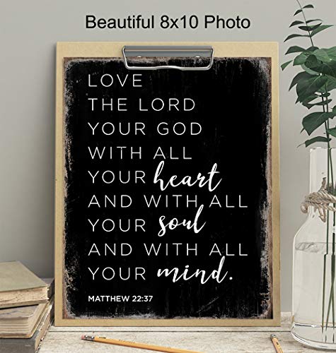 Masculine Christian Wall Art - Holy Scripture Wall Decor - Religious Gifts for Women, Men, Bedroom, Living Room - Bible Verses Decor - Inspirational Positive Quotes Plaque Sign Poster - Unframed