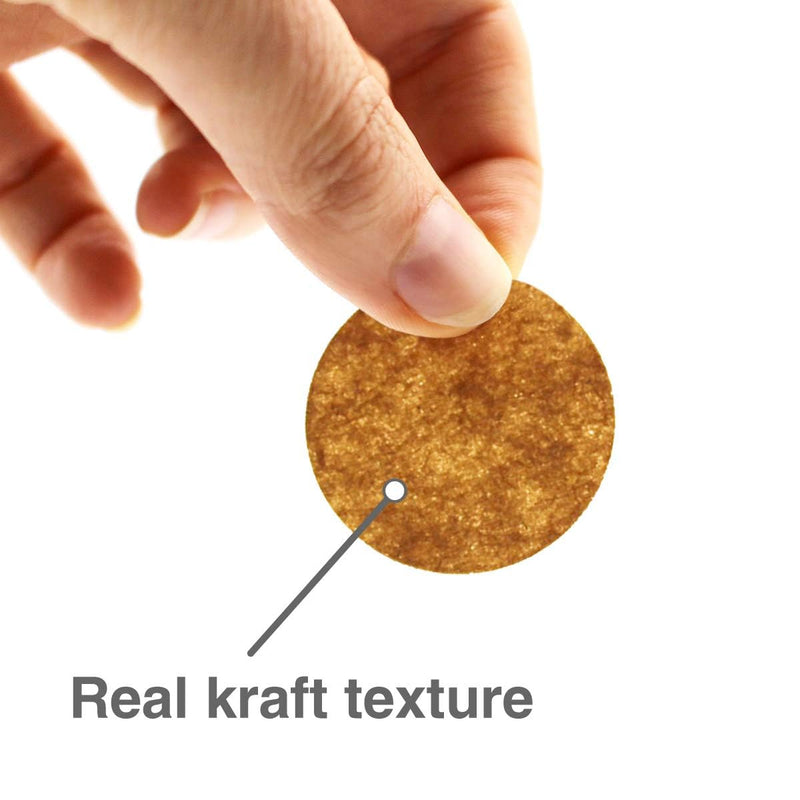 ChromaLabel Round Label Permanent Kraft Dot Stickers, 500 Labels per Roll, 2 inch