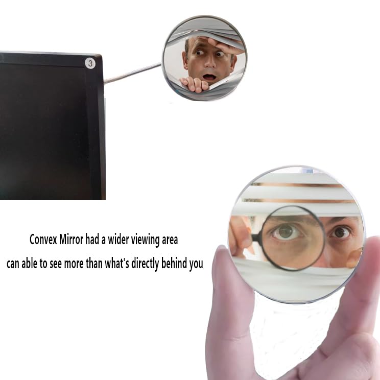 [Australia - AusPower] - Monitor Mirror,Computer Desk Mirror to See Behind You,Cubicle Mirror, Computer Rear-View Mirror Personal Safety and View Monitors or Anywhere (CRM01) 