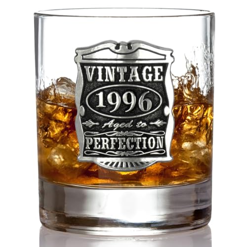English Pewter Company Vintage Years 1996 30th Birthday or Anniversary Old Fashioned Whisky Rocks Glass Tumbler - Unique Gift Idea For Men [VIN130]