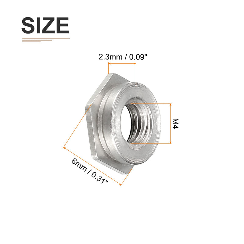 [Australia - AusPower] - M4 x 0.7mm(DxP) Self-Clinching Standoff Nuts - 25Pack - Good for Construction Industry - Carbon Steel Passivation Pressure Riveting Nut - Silver 