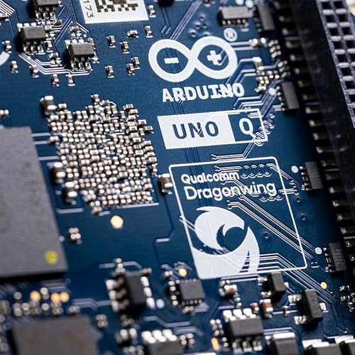 Arduino UNO Q 4GB [ABX00173] Hybrid Board, Qualcomm Dragonwing QRB2210 Microprocessor (MPU) & STM32U585 Microcontroller (MCU), AI Vision, Voice, IoT, Robotics, Linux Debian OS, Wi-Fi 5, USB-C 4.0 GB 32.0 GB