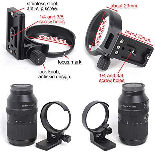iShoot Improved 82mm Lens Collar Tripod Mount Ring for Sony FE 70-300mm f/4.5-5.6 G OSS Lens SEL70300G, Built-in ARCA-Swiss Fit Quick Release Plate for Arca Type Tripod Ball Head