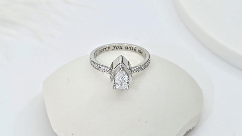 BEILIN Teardrop Urn Ring 925 Sterling Silver Cremation Urn Rings for Women 8