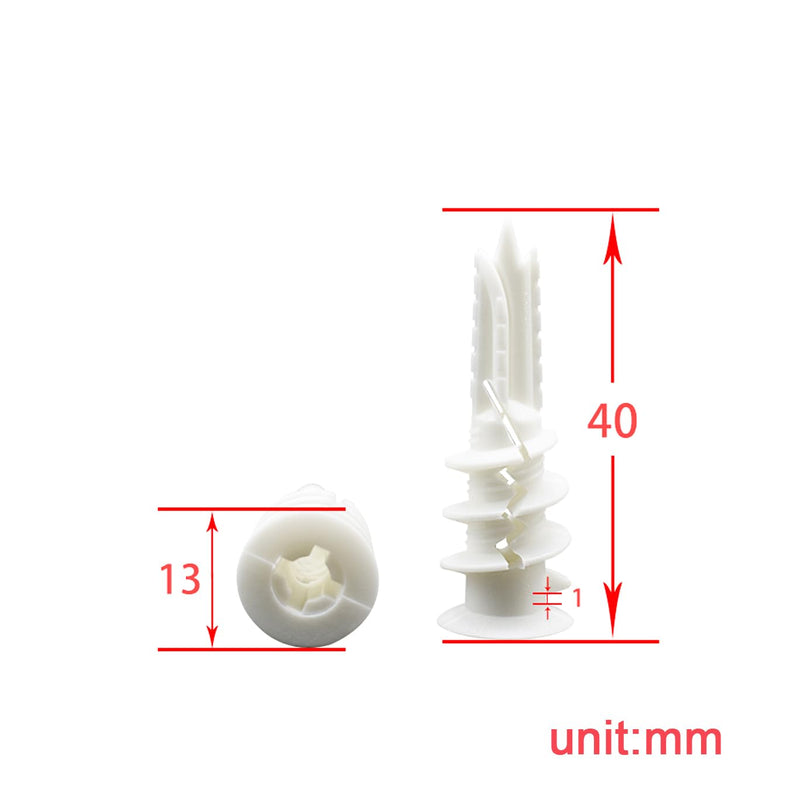 [Australia - AusPower] - 60pcs #8 x 1-1/4'' Drywall Anchors, Wall Anchors and Screws for Drywall, 75LB Hanging and Mounting, 30pcs Threaded Plastic Sheetrock Anchors and #8 Screws 