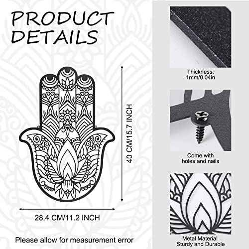 Lounsweer Hamsa Hand Wall Decor Geometric Meditation Decor Sacred Geometric Walling Boho Spiritual Art for Bedroom Yoga Room Minimalist Aesthetic Ornament Ideal Housewarming Gift