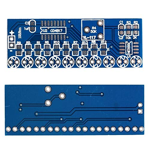 Hailege 2pcs NE555+CD4017 Running LED Flow LED Light Electronic Production Suite DIY Kit 2.5-14.5V