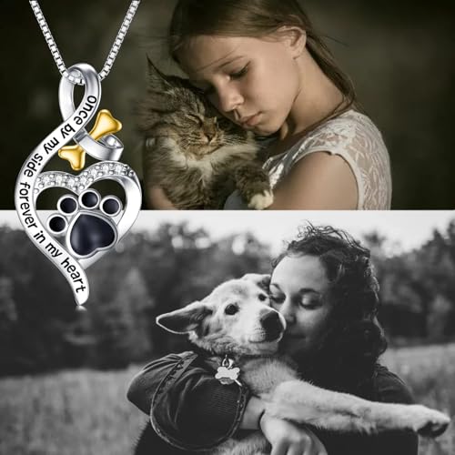 Urn Necklaces for Ash for Women Women Girls 925 Sterling Silver Paw Print Infinity Pendant Cremation Jewelry Reminder Forever in My Heart Pet Ash Keepsake