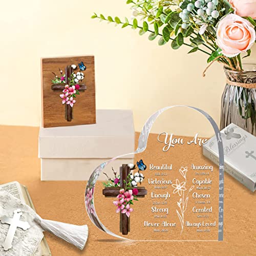 JUNQIU Christian Gifts For Women, Religious Gifts, Hearts Christian Plaques