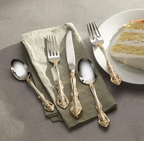 Oneida Golden Michelangelo 5 Piece Fine Flatware Set, Service For 1 5-Piece Flatware Set