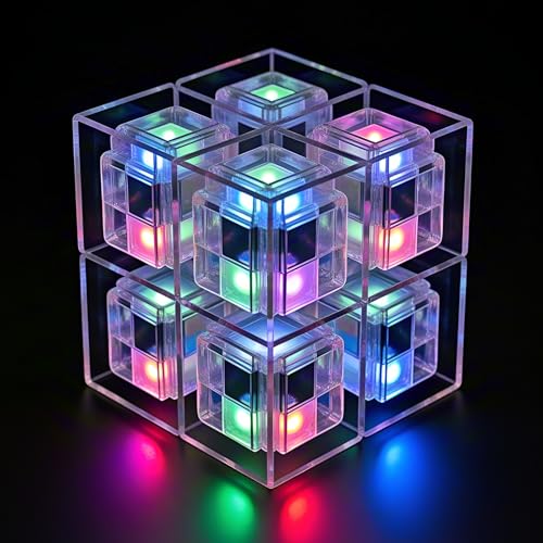 QUARKZMAN Pack of 10 Wireless Induction LED Lights Wireless Pink LED Lamps Inductive for Art Decoration Action Figures Handmade DIY 4.3 x 4.3 x 4.5 mm 4.3x4.3x4.5mm
