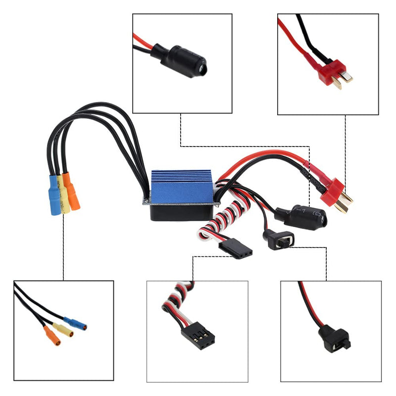 [Australia - AusPower] - KingVal Replacement 2838 3600KV Brushless Sensorless Motor Shaft 3.175mm with 35A Brushless ESC Combo Compatible with 1/14 1/16 RC Car 3600KV+35A Sensorless 2838 