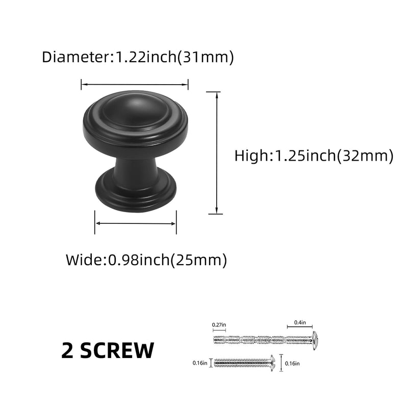 10 Pack Kitchen Cabinet Knobs Matte Black Cabinet Knobs Black Drawer Knobs Solid Kitchen Hardware 10
