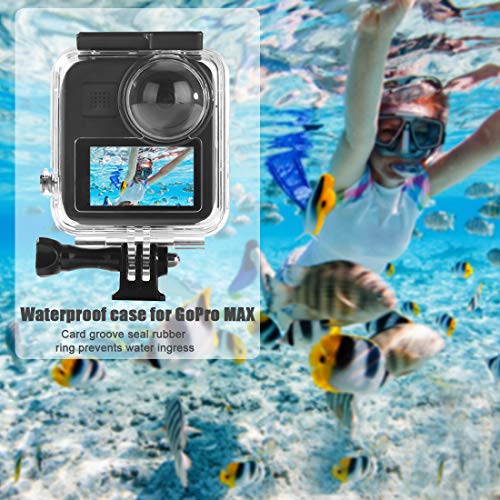 Waterproof Housing Case for GoPro Max, 45M/ 148FT Underwater Protective Diving Case Shell with Quick Release Mount Accessories for Go Pro Max Action Camere (Gopro Max housing) Gopro Max housing