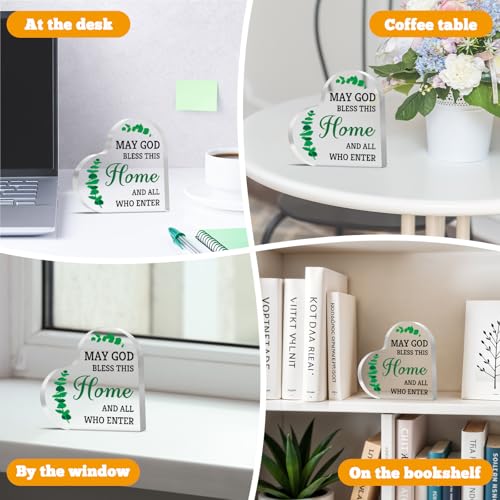 Christian Gifts for Women Men Christian Desk Decorative Sign Inspirational Gifts Religious Gift Catholic Encouragement Gift for Family Friends Birthday Christmas Mothers Day Present Home Decor Home Christian Desk Sign