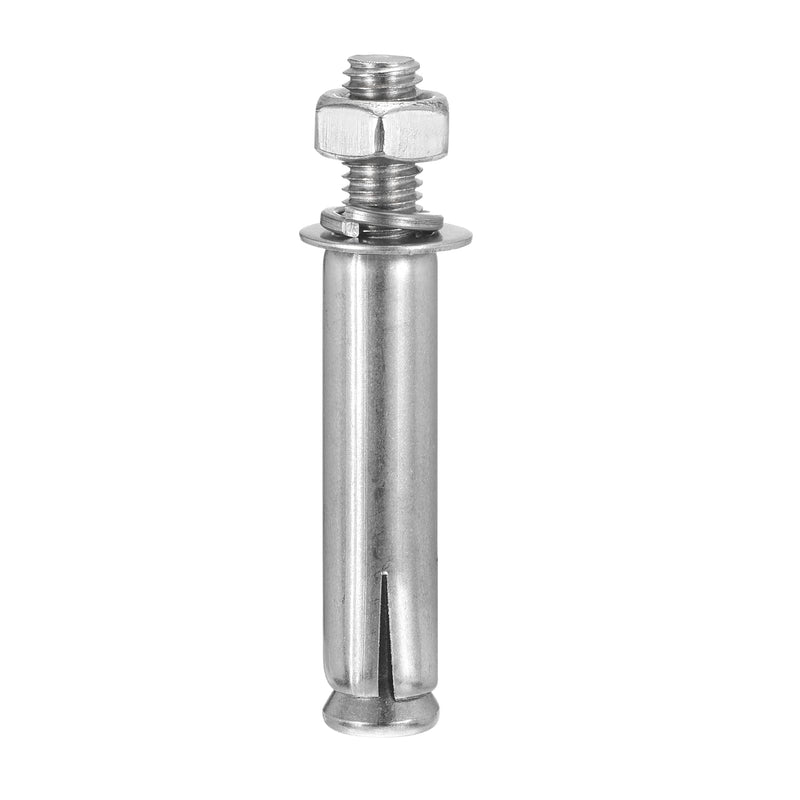 [Australia - AusPower] - 3/8" x 3" Hex Nut Sleeve Anchors - 10Pack - Good for Concrete Dry Brick Block Walls - 304 Stainless Steel - Silver 10 