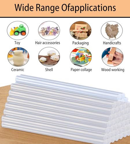 EASYTOO mini clear hot glue sticks, 0.27 x 6 inches, 100-pack for all-temp glue guns DIY crafts and repairs