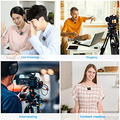 BOYA Wireless Lavalier Microphone 2.4GHz Duan Channel Wireless Micrrophone System with Transmitter and 1 Receiver for Camera iPhone Android Phone Video Recording YouTube Vlog Live Streaming (BY-M1V1) BY-M1V1