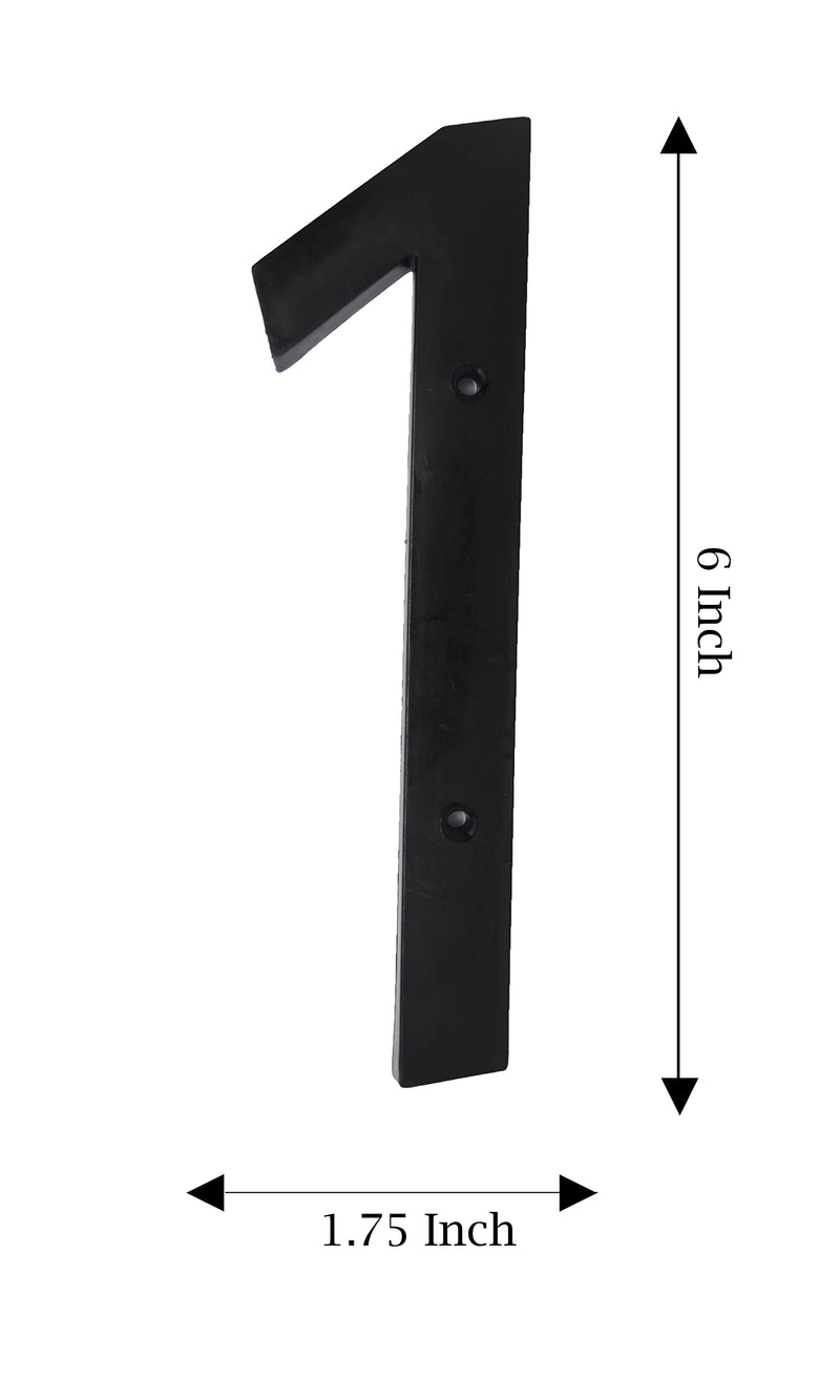 6 Inch House Numbers Contractor Pack 11 pcs - Home Address Street Number for Outdoor indoor Exterior Building Apartment Yard Farmhouse Black Hard Plastic UV resistant Numbers