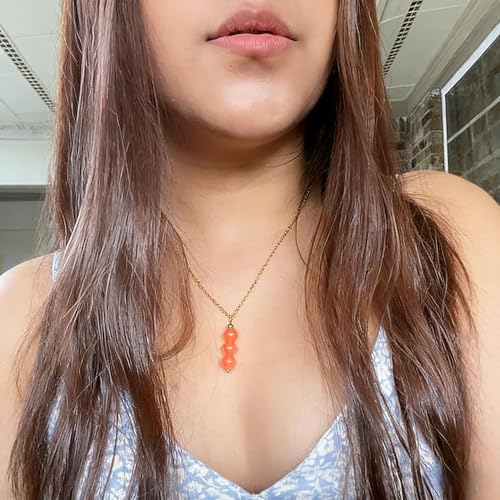 SmileBelle Citrine Crystal Necklace, Orange Necklace for Women Orange Citrine
