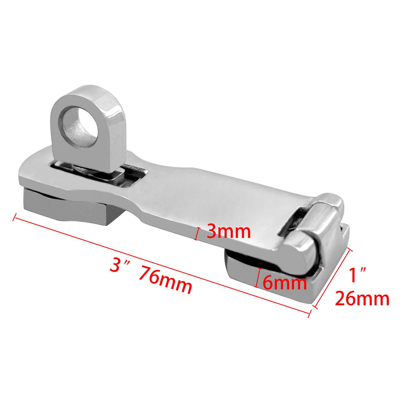 [Australia - AusPower] - ISURE MARINE Grade Stainless Steel 3" Heavy Duty Door Hasp with Turning Padlock Eye Mount with Screws 