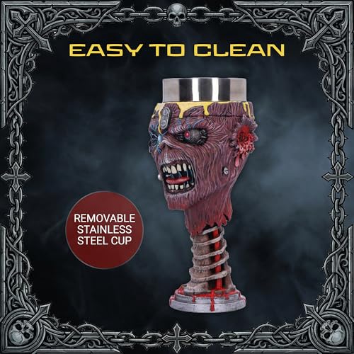 Nemesis Now Iron Maiden Can I Play With Madness Goblet - Official Licensed Eddie 3D Sculpted Resin Chalice with Stainless Steel Insert, Collectible