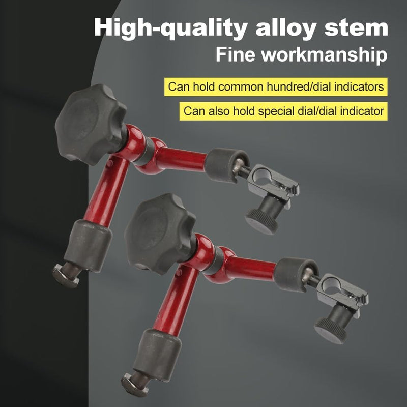 0.01 mm Dial Indicator with Magnetic Holder, 0-0.8 mm Flexible Magnetic Measuring Tripod Base Holder + Lever Gauge, Magnetic Measuring Stand with Dial Indicator for Measuring Surfaces in Tight or